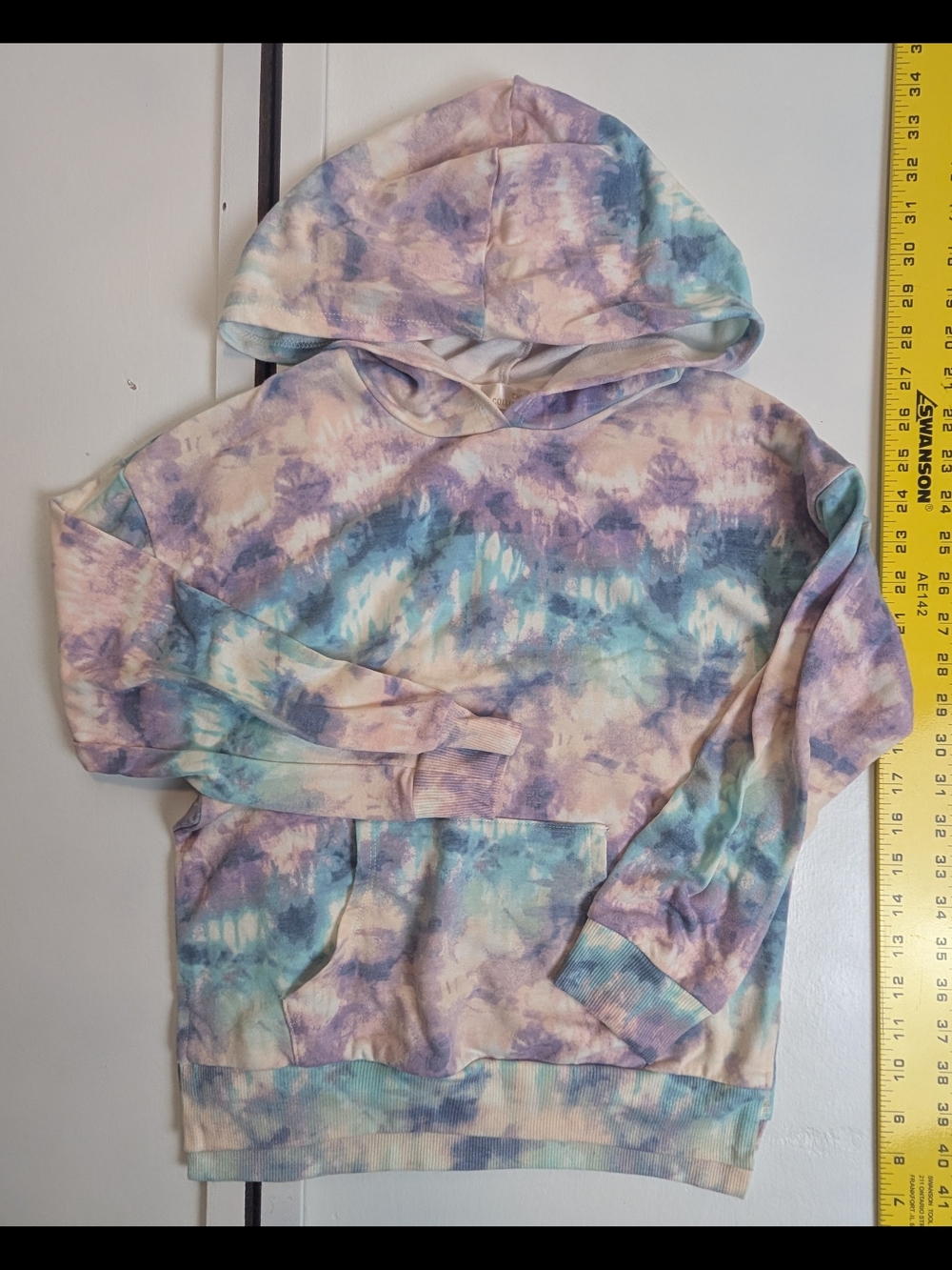 Tie-Dye Hooded Pullover Rayon Hoodie - Pastel Multicolor